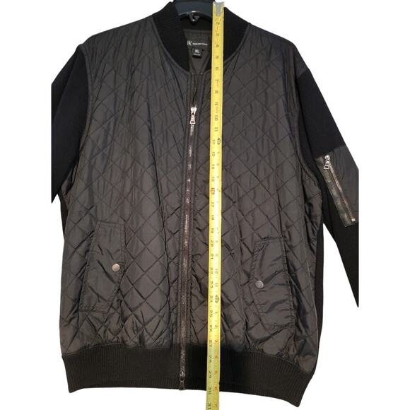 INC International Concepts Jacket Men's Bomber XL Mock Neck Black Y2k Preppy - Picture 7 of 14